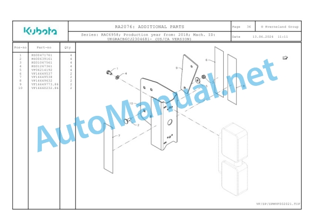 Kubota RA2076 Parts Manual PDF 5 Kubota RA2076 Parts Manual PDF-5