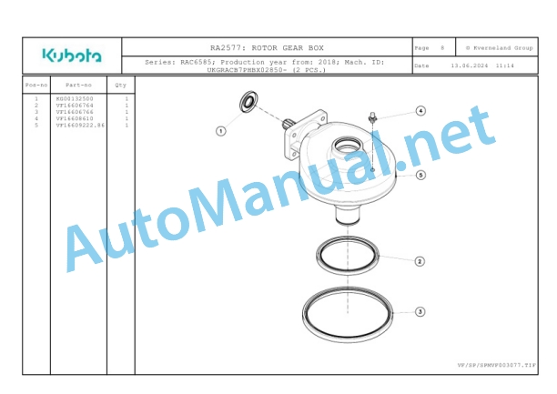 Kubota RA2577 Parts Manual PDF 2 Kubota RA2577 Parts Manual PDF-2