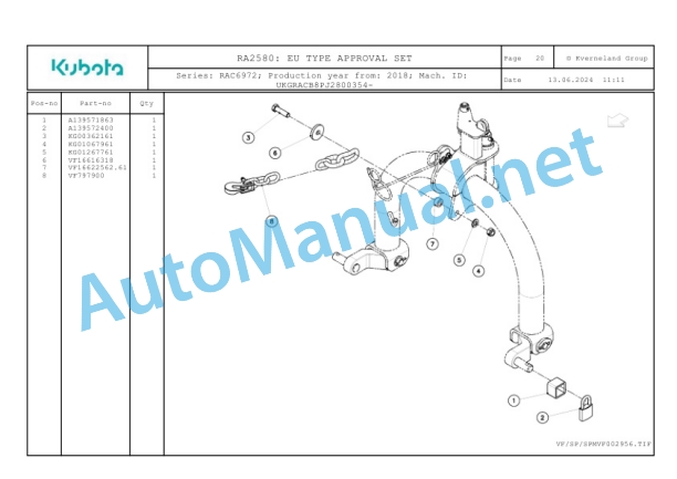 Kubota RA2580 Parts Manual PDF 3 Kubota RA2580 Parts Manual PDF-3