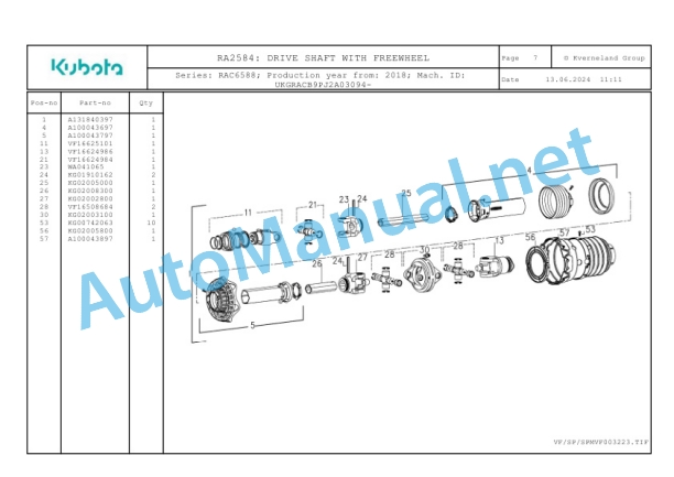 Kubota RA2584 Parts Manual PDF 2 Kubota RA2584 Parts Manual PDF-2