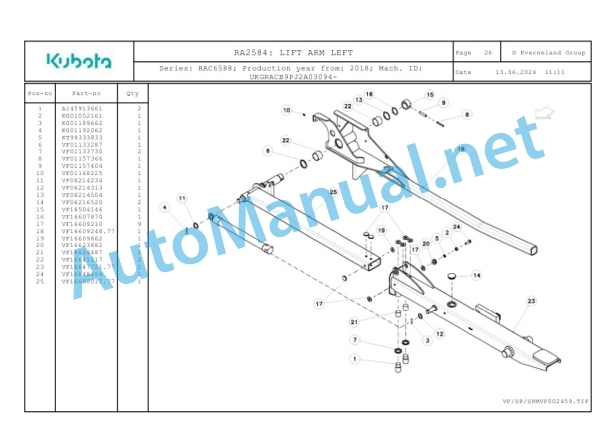 Kubota RA2584 Parts Manual PDF 4 Kubota RA2584 Parts Manual PDF-4