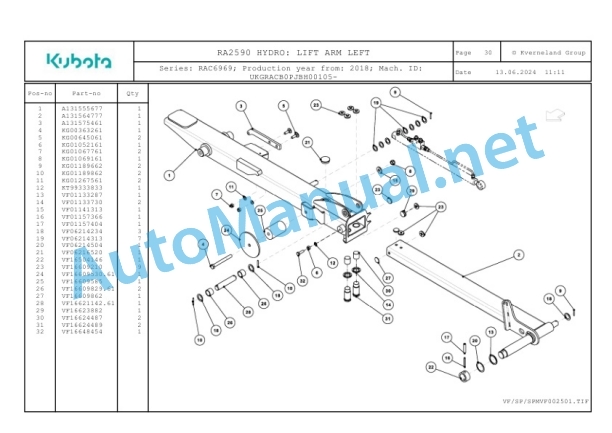 Kubota RA2590 HYDRO Parts Manual PDF 4 Kubota RA2590 HYDRO Parts Manual PDF-4