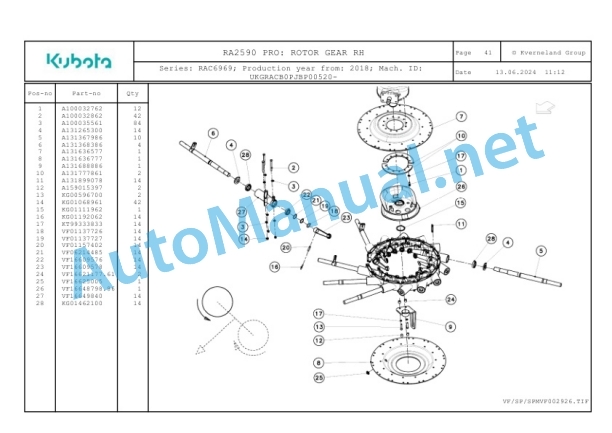 Kubota RA2590 PRO Parts Manual PDF 5 Kubota RA2590 PRO Parts Manual PDF-5