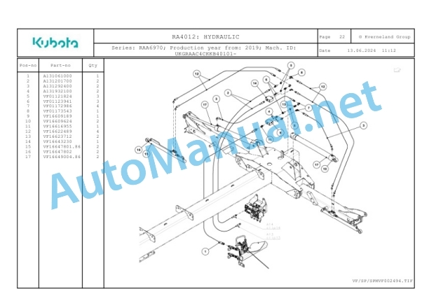 Kubota RA4012 Parts Manual PDF 3 Kubota RA4012 Parts Manual PDF-3
