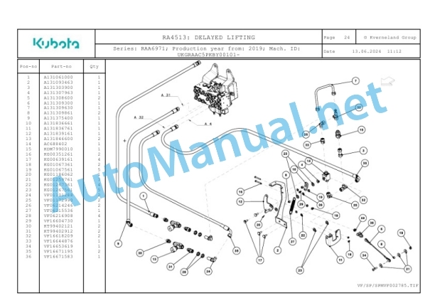 Kubota RA4513 Parts Manual PDF 3 Kubota RA4513 Parts Manual PDF-3
