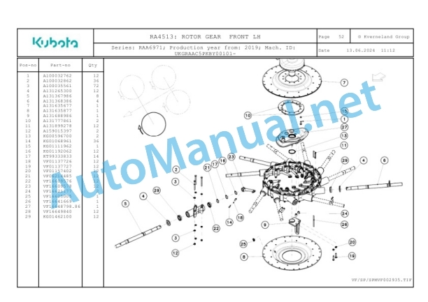 Kubota RA4513 Parts Manual PDF 5 Kubota RA4513 Parts Manual PDF-5