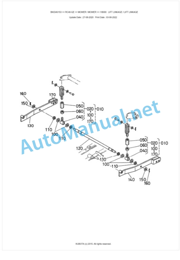 Kubota RC40-GE Parts Manual PDF BKIDA0153 5 Kubota RC40-GE Parts Manual PDF BKIDA0153-5
