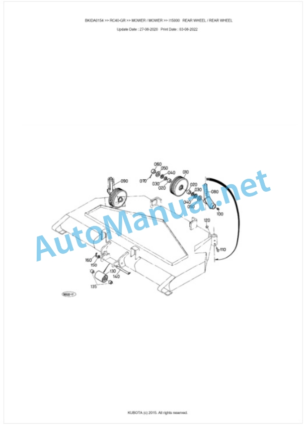 Kubota RC40-GR Parts Manual PDF BKIDA0154 4 Kubota RC40-GR Parts Manual PDF BKIDA0154-4