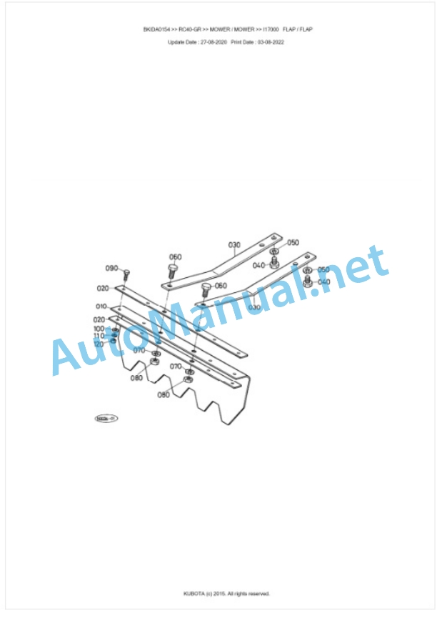 Kubota RC40-GR Parts Manual PDF BKIDA0154 5 Kubota RC40-GR Parts Manual PDF BKIDA0154-5