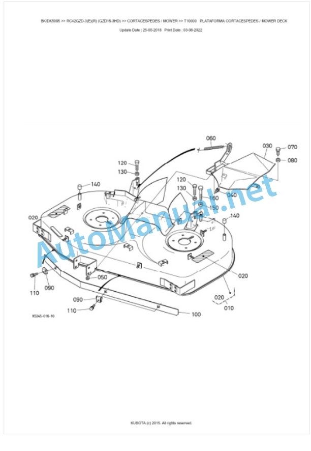 Kubota RC42GZD-3(E)(R) (GZD15-3HD) Parts Manual PDF BKIDK5095 4 Kubota RC42GZD-3(E)(R) (GZD15-3HD) Parts Manual PDF BKIDK5095-4
