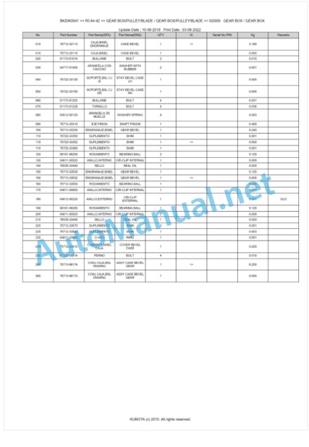 Kubota RC44-42 Parts Manual PDF BKIDK0041 2 Kubota RC44-42 Parts Manual PDF BKIDK0041-2