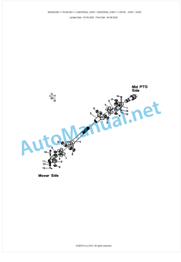Kubota RC48-62H Parts Manual PDF BKIDK0360 2 Kubota RC48-62H Parts Manual PDF BKIDK0360-2