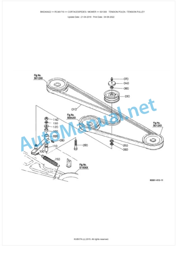 Kubota RC48-F19 Parts Manual PDF BKIDA0422 3 Kubota RC48-F19 Parts Manual PDF BKIDA0422-3