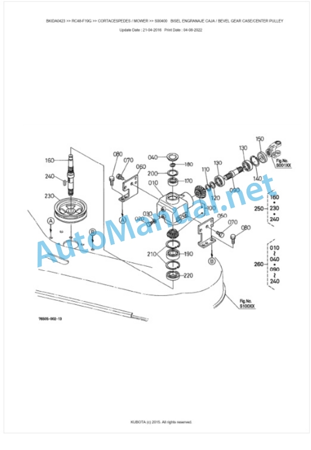 Kubota RC48-F19G Parts Manual PDF BKIDA0423 2 Kubota RC48-F19G Parts Manual PDF BKIDA0423-2