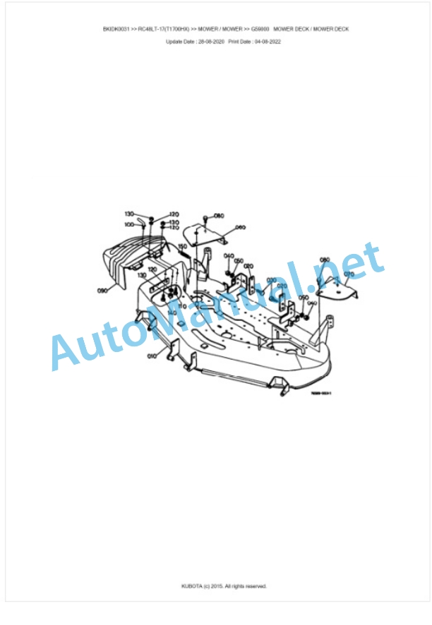 Kubota RC48LT-17 Parts Manual PDF BKIDK0031 3 Kubota RC48LT-17 Parts Manual PDF BKIDK0031-3