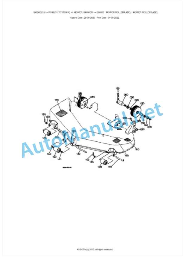 Kubota RC48LT-17 Parts Manual PDF BKIDK0031 4 Kubota RC48LT-17 Parts Manual PDF BKIDK0031-4