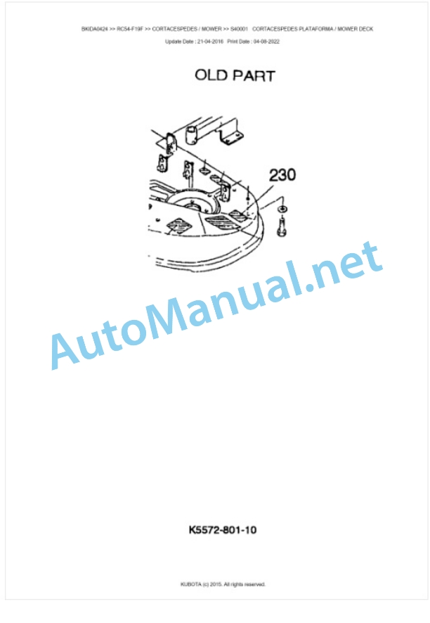 Kubota RC54-F19F Parts Manual PDF BKIDA0424 4 Kubota RC54-F19F Parts Manual PDF BKIDA0424-4