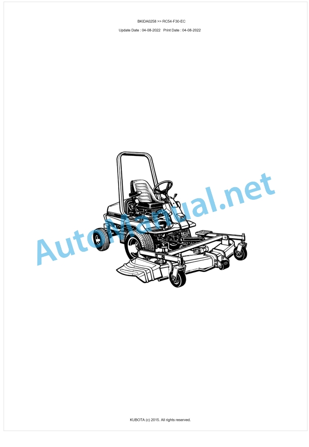Kubota RC54-F30-EC Parts Manual PDF BKIDA0258 1 Kubota RC54-F30-EC Parts Manual PDF BKIDA0258