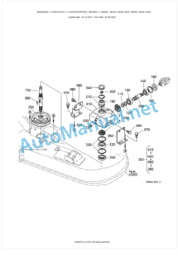 Kubota RC54-F30-EC Parts Manual PDF BKIDA0258 2 Kubota RC54-F30-EC Parts Manual PDF BKIDA0258-2