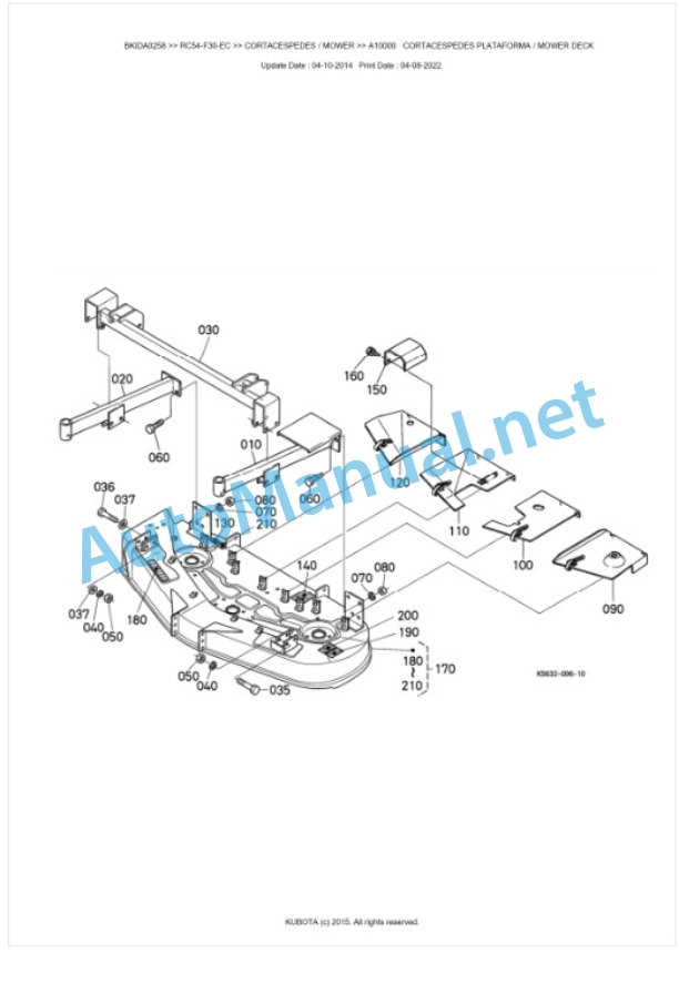 Kubota RC54-F30-EC Parts Manual PDF BKIDA0258 4 Kubota RC54-F30-EC Parts Manual PDF BKIDA0258-4
