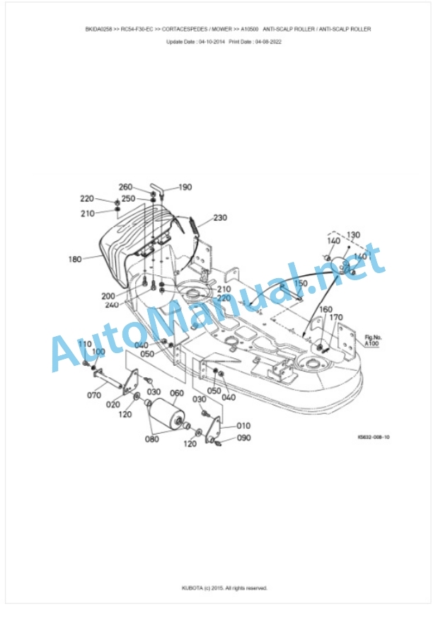 Kubota RC54-F30-EC Parts Manual PDF BKIDA0258 5 Kubota RC54-F30-EC Parts Manual PDF BKIDA0258-5
