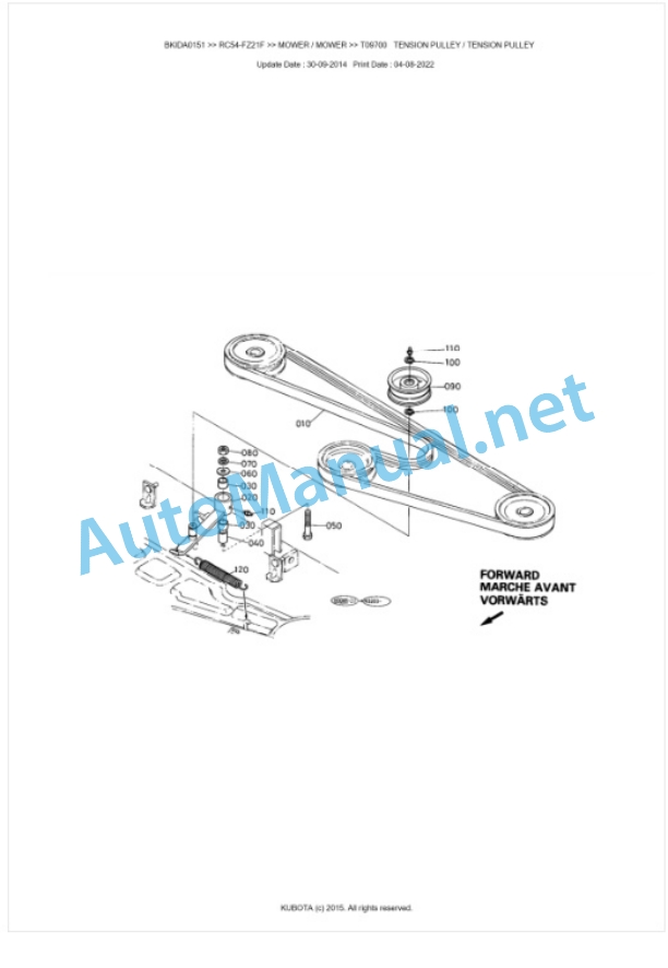 Kubota RC54-FZ21F Parts Manual PDF BKIDA0151 3 Kubota RC54-FZ21F Parts Manual PDF BKIDA0151-3