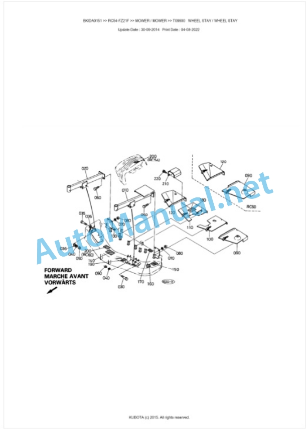 Kubota RC54-FZ21F Parts Manual PDF BKIDA0151 4 Kubota RC54-FZ21F Parts Manual PDF BKIDA0151-4