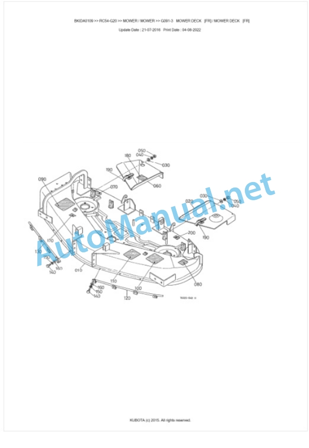 Kubota RC54-G20 Parts Manual PDF BKIDA0109 3 Kubota RC54-G20 Parts Manual PDF BKIDA0109-3