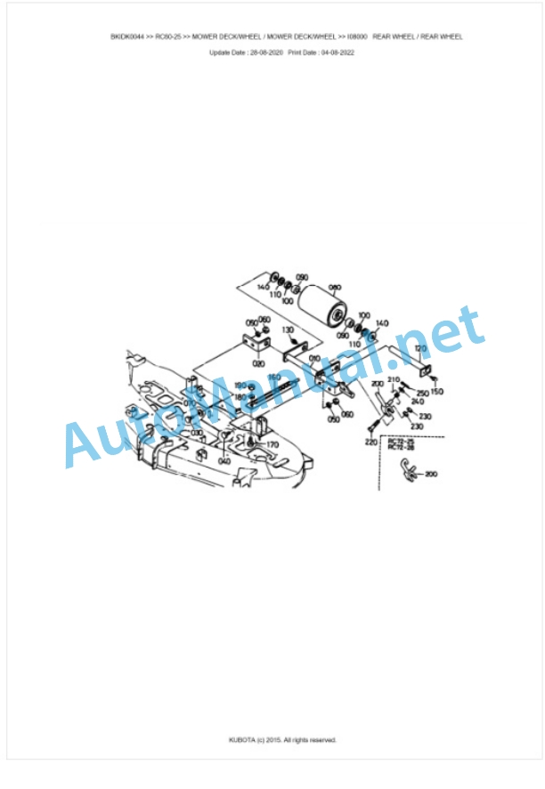 Kubota RC60-25 Parts Manual PDF BKIDK0044 4 Kubota RC60-25 Parts Manual PDF BKIDK0044-4