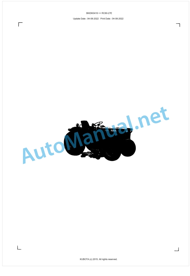 Kubota RC60-27E Parts Manual PDF BKIDK0416 1 Kubota RC60-27E Parts Manual PDF BKIDK0416