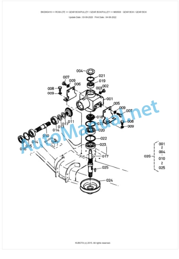 Kubota RC60-27E Parts Manual PDF BKIDK0416 3 Kubota RC60-27E Parts Manual PDF BKIDK0416-3