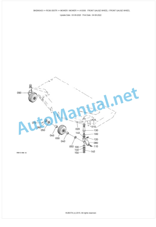 Kubota RC60-35STR Parts Manual PDF BKIDK0433 3 Kubota RC60-35STR Parts Manual PDF BKIDK0433-3