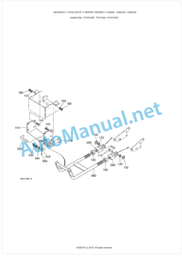 Kubota RC60-35STR Parts Manual PDF BKIDK0433 4 Kubota RC60-35STR Parts Manual PDF BKIDK0433-4