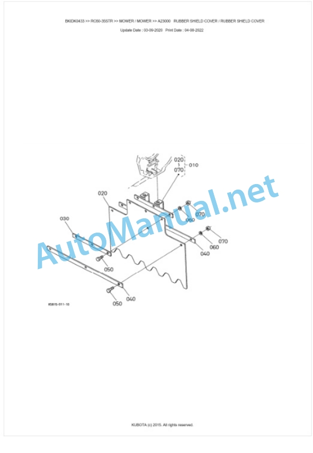 Kubota RC60-35STR Parts Manual PDF BKIDK0433 5 Kubota RC60-35STR Parts Manual PDF BKIDK0433-5