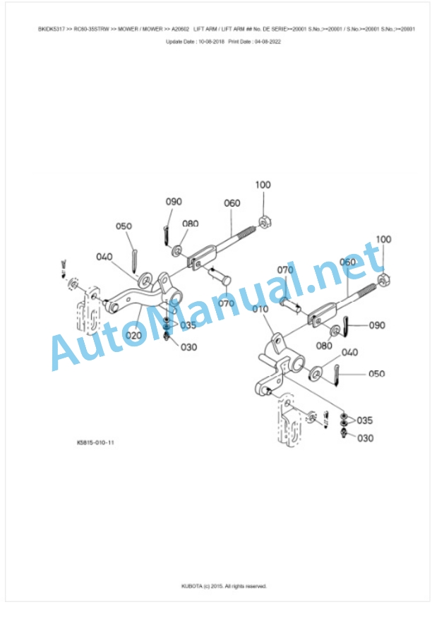 Kubota RC60-35STRW Parts Manual PDF BKIDK5317 5 Kubota RC60-35STRW Parts Manual PDF BKIDK5317-5
