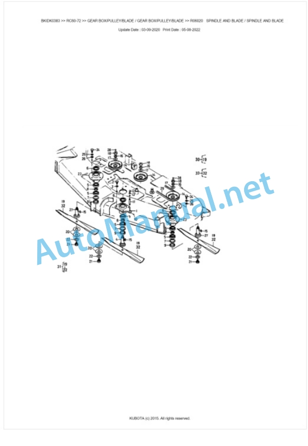 Kubota RC60-72 Parts Manual PDF BKIDK0383 4 Kubota RC60-72 Parts Manual PDF BKIDK0383-4