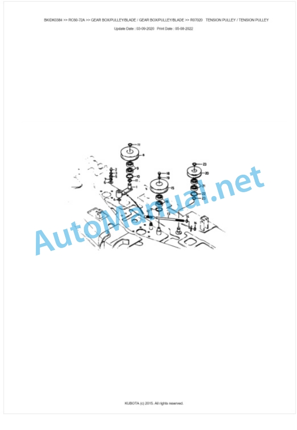 Kubota RC60-72A Parts Manual PDF BKIDK0384 4 Kubota RC60-72A Parts Manual PDF BKIDK0384-4