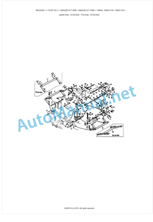 Kubota RC60-72H Parts Manual PDF BKIDK0361 5 Kubota RC60-72H Parts Manual PDF BKIDK0361-5