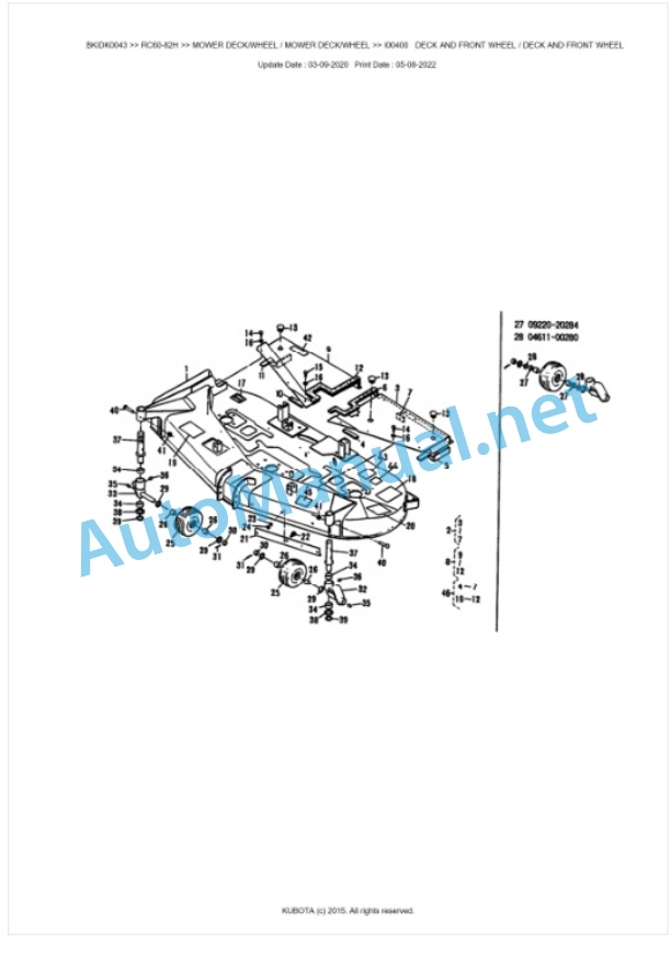 Kubota RC60-82H Parts Manual PDF BKIDK0043 4 Kubota RC60-82H Parts Manual PDF BKIDK0043-4