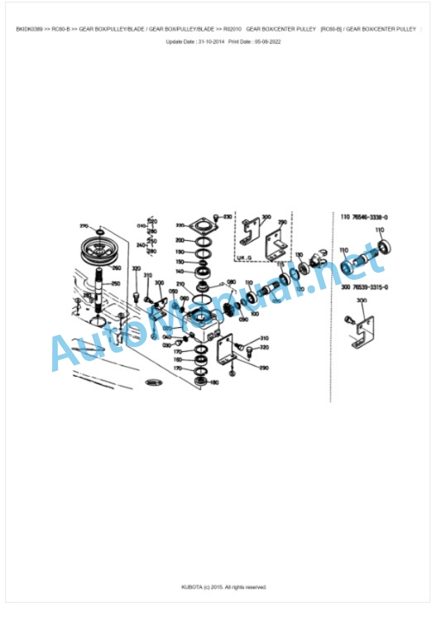 Kubota RC60-B Parts Manual PDF BKIDK0389 2 Kubota RC60-B Parts Manual PDF BKIDK0389-2