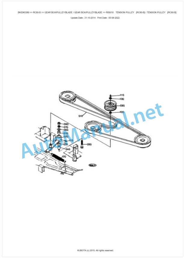 Kubota RC60-B Parts Manual PDF BKIDK0389 3 Kubota RC60-B Parts Manual PDF BKIDK0389-3