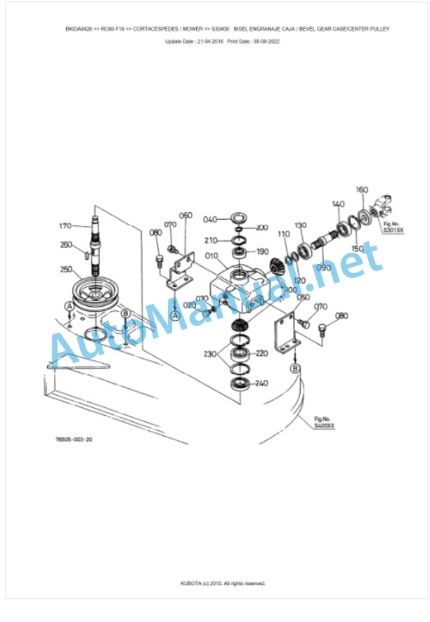 Kubota RC60-F19 Parts Manual PDF BKIDA0426 2 Kubota RC60-F19 Parts Manual PDF BKIDA0426-2
