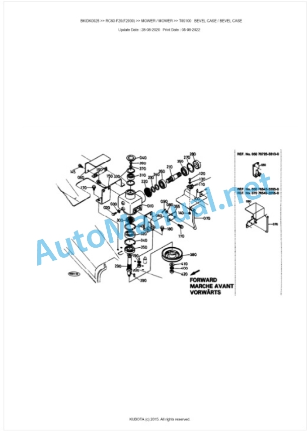Kubota RC60-F20(F2000) Parts Manual PDF BKIDK0025 2 Kubota RC60-F20(F2000) Parts Manual PDF BKIDK0025-2