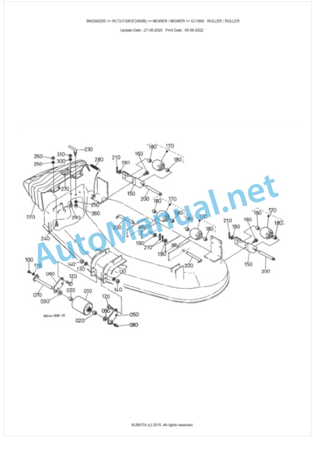 Kubota RC72-F20F(F2400B) Parts Manual PDF BKIDA0255 5 Kubota RC72-F20F(F2400B) Parts Manual PDF BKIDA0255-5