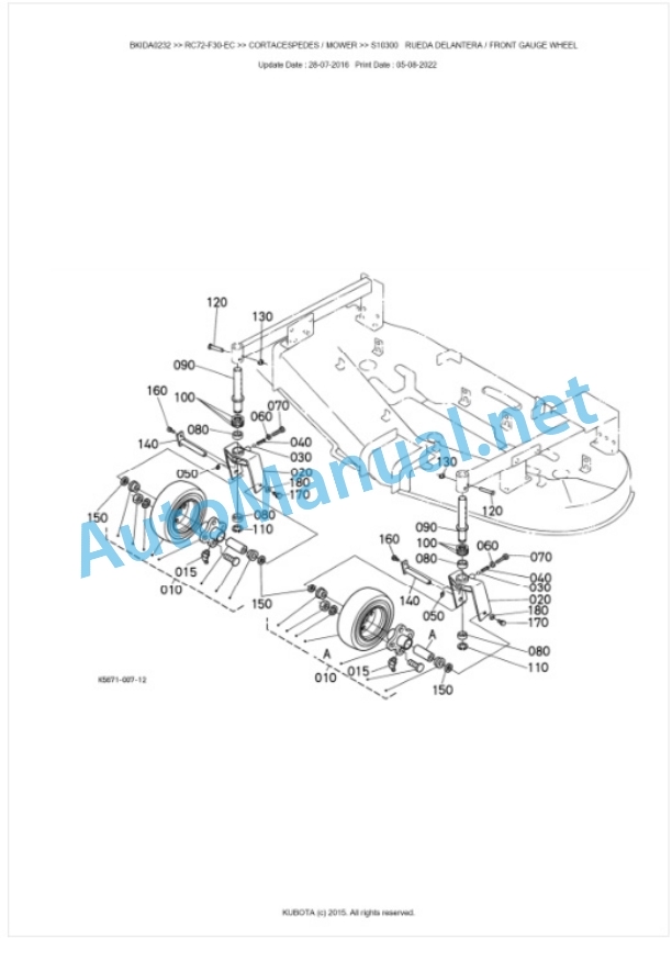 Kubota RC72-F30-EC Parts Manual PDF BKIDA0232 4 Kubota RC72-F30-EC Parts Manual PDF BKIDA0232-4