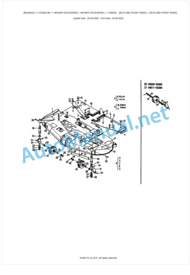 Kubota RCB60-IAE Parts Manual PDF BKIDK0023 4 Kubota RCB60-IAE Parts Manual PDF BKIDK0023-4