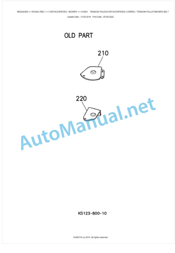 Kubota RCK40LTBEC Parts Manual PDF BKIDA0309 2 Kubota RCK40LTBEC Parts Manual PDF BKIDA0309-2