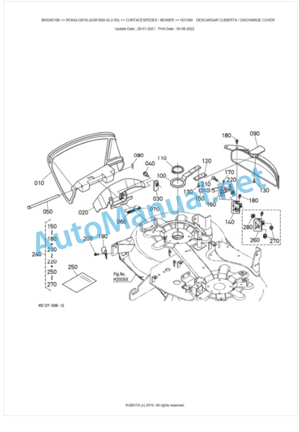 Kubota RCK42-GR16-2(GR1600-ID-2-S5) Parts Manual PDF BKIDA5198 4 Kubota RCK42-GR16-2(GR1600-ID-2-S5) Parts Manual PDF BKIDA5198-4