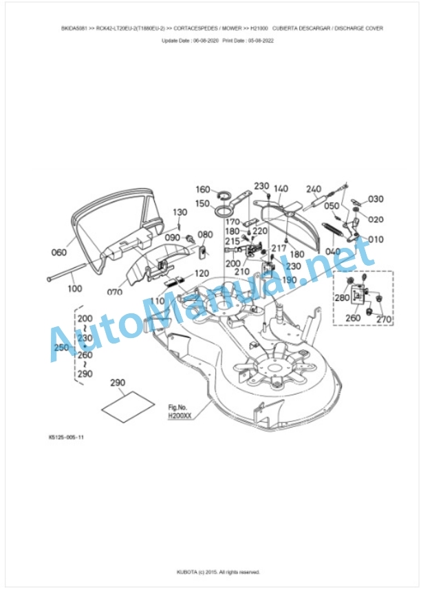 Kubota RCK42-LT20EU-2(T1880EU-2) Parts Manual PDF BKIDA5081 4 Kubota RCK42-LT20EU-2(T1880EU-2) Parts Manual PDF BKIDA5081-4