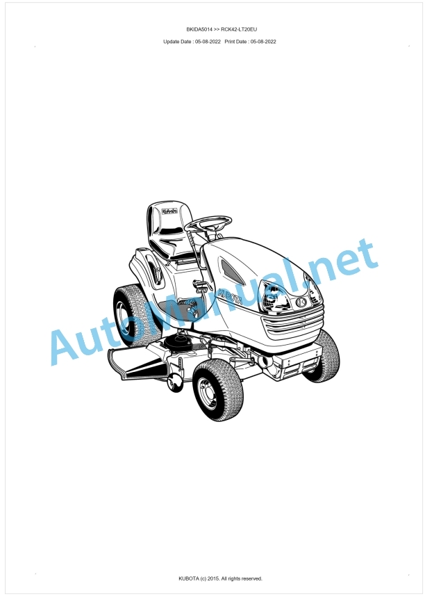 Kubota RCK42-LT20EU Parts Manual PDF BKIDA5014 1 Kubota RCK42-LT20EU Parts Manual PDF BKIDA5014